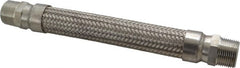 Made in USA - 12" OAL, 1" ID, 580 Max psi, Flexible Metal Hose Assembly - Exact Tooling
