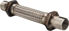 Made in USA - 12" OAL, 1-1/4" ID, 450 Max psi, Flexible Metal Hose Assembly - Exact Tooling
