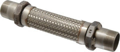Made in USA - 12" OAL, 1-1/2" ID, 410 Max psi, Flexible Metal Hose Assembly - Exact Tooling
