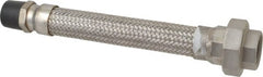 Made in USA - 12" OAL, 1" ID, 580 Max psi, Flexible Metal Hose Assembly - Exact Tooling