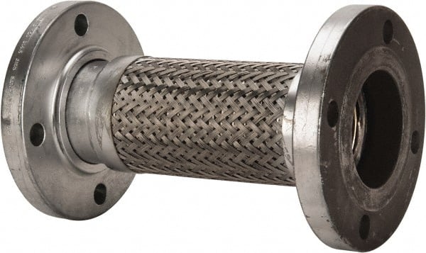 Made in USA - 12" OAL, 3" ID, 250 Max psi, Flexible Metal Hose Assembly - Exact Tooling