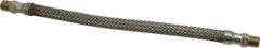 Made in USA - 12" OAL, 1/4" ID, 2,240 Max psi, Flexible Metal Hose Assembly - Exact Tooling