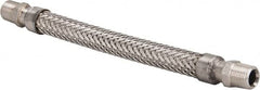 Made in USA - 12" OAL, 1/2" ID, 1,040 Max psi, Flexible Metal Hose Assembly - Exact Tooling