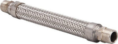 Made in USA - 12" OAL, 3/4" ID, 600 Max psi, Flexible Metal Hose Assembly - Exact Tooling