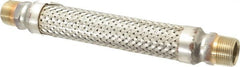 Made in USA - 12" OAL, 1" ID, 580 Max psi, Flexible Metal Hose Assembly - Exact Tooling