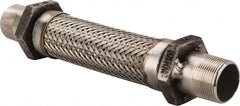 Made in USA - 12" OAL, 1-1/4" ID, 450 Max psi, Flexible Metal Hose Assembly - Exact Tooling