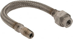 Made in USA - 12" OAL, 1/4" ID, 2,240 Max psi, Flexible Metal Hose Assembly - Exact Tooling