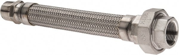 Made in USA - 12" OAL, 1" ID, 580 Max psi, Flexible Metal Hose Assembly - Exact Tooling