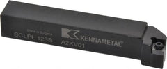Kennametal - SCLP, Left Hand Cut, 5° Lead Angle, 3/4" Shank Height x 3/4" Shank Width, Positive Rake Indexable Turning Toolholder - 4-1/2" OAL, CP..32.5. Insert Compatibility, Series Screw-On - Exact Tooling