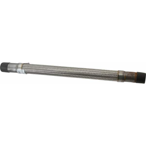 Made in USA - 18" OAL, 1" ID, 580 Max psi, Flexible Metal Hose Assembly - Exact Tooling