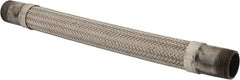 Made in USA - 18" OAL, 1-1/4" ID, 450 Max psi, Flexible Metal Hose Assembly - Exact Tooling
