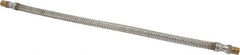 Made in USA - 18" OAL, 1/4" ID, 2,240 Max psi, Flexible Metal Hose Assembly - Exact Tooling