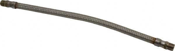 Made in USA - 18" OAL, 3/8" ID, 1,450 Max psi, Flexible Metal Hose Assembly - Exact Tooling