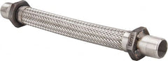 Made in USA - 18" OAL, 1-1/4" ID, 450 Max psi, Flexible Metal Hose Assembly - Exact Tooling