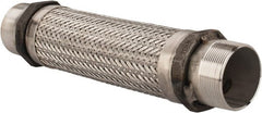 Made in USA - 18" OAL, 3" ID, 250 Max psi, Flexible Metal Hose Assembly - Exact Tooling