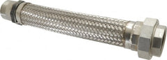 Value Collection - 18" OAL, 2" ID, 450 Max psi, Flexible Metal Hose Assembly - 2" Fitting, 304 Stainless Steel Fitting, 321 Stainless Steel Hose - Exact Tooling
