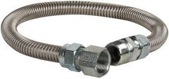 Made in USA - 18" OAL, 3/8" ID, 1,450 Max psi, Flexible Metal Hose Assembly - Exact Tooling