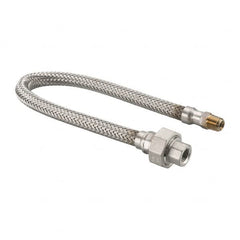Made in USA - 18" OAL, 1/4" ID, 2,240 Max psi, Flexible Metal Hose Assembly - Exact Tooling