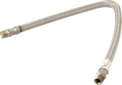 Made in USA - 24" OAL, 3/8" ID, 1,450 Max psi, Flexible Metal Hose Assembly - Exact Tooling