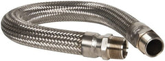 Made in USA - 24" OAL, 1" ID, 580 Max psi, Flexible Metal Hose Assembly - Exact Tooling