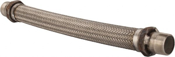 Made in USA - 24" OAL, 1-1/2" ID, 410 Max psi, Flexible Metal Hose Assembly - Exact Tooling