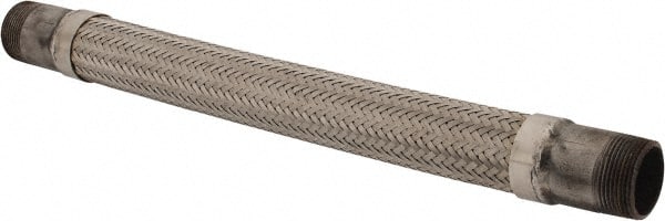 Made in USA - 24" OAL, 1-1/2" ID, 410 Max psi, Flexible Metal Hose Assembly - Exact Tooling