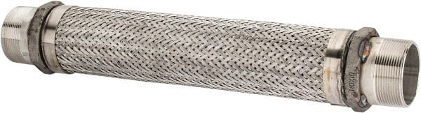 Made in USA - 24" OAL, 3" ID, 250 Max psi, Flexible Metal Hose Assembly - Exact Tooling