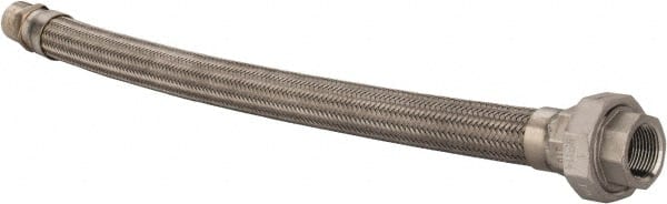 Made in USA - 24" OAL, 1" ID, 580 Max psi, Flexible Metal Hose Assembly - Exact Tooling