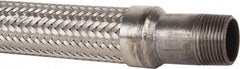 Made in USA - 30" OAL, 1" ID, 580 Max psi, Flexible Metal Hose Assembly - Exact Tooling