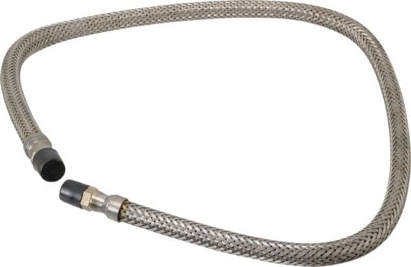 Made in USA - 36" OAL, 1/4" ID, 2,240 Max psi, Flexible Metal Hose Assembly - Exact Tooling