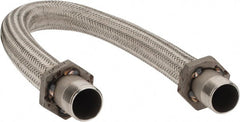 Made in USA - 36" OAL, 1-1/4" ID, 450 Max psi, Flexible Metal Hose Assembly - Exact Tooling