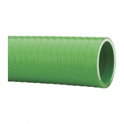 Made in USA - 1-1/2" Inside x 1-13/16" Outside Diam, PVC Liquid Suction & Discharge Hose - Green, 100' Long, 28 Vacuum Rating, 85 psi Working Pressure - Exact Tooling