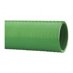 Made in USA - 2" Inside x 2-3/8" Outside Diam, PVC Liquid Suction & Discharge Hose - Green, 100' Long, 28 Vacuum Rating, 80 psi Working Pressure - Exact Tooling