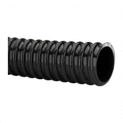 Made in USA - 1-1/2" ID, 28 Hg Vac Rating, 75 psi, PVC Vacuum & Duct Hose - 100' Long, Black, 4" Bend Radius, -10°F Min - Exact Tooling