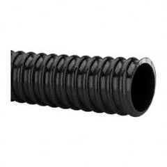 Made in USA - 1-1/2" ID, 28 Hg Vac Rating, 75 psi, PVC Vacuum & Duct Hose - 100' Long, Black, 4" Bend Radius, -10°F Min - Exact Tooling