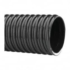 Made in USA - 3" ID, 28 Hg Vac Rating, 50 psi, PVC Vacuum & Duct Hose - 100' Long, Black, 8" Bend Radius, -10°F Min - Exact Tooling