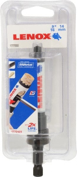 Lenox - 9/16" Diam, 1-1/2" Cutting Depth, Hole Saw - Bi-Metal Saw, Toothed Edge - Exact Tooling