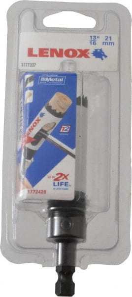 Lenox - 13/16" Diam, 1-1/2" Cutting Depth, Hole Saw - Bi-Metal Saw, Toothed Edge - Exact Tooling