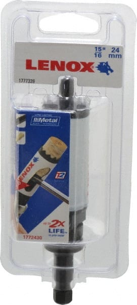 Lenox - 15/16" Diam, 1-1/2" Cutting Depth, Hole Saw - Bi-Metal Saw, Toothed Edge - Exact Tooling