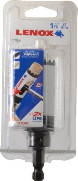 Lenox - 1-1/16" Diam, 1-1/2" Cutting Depth, Hole Saw - Bi-Metal Saw, Toothed Edge - Exact Tooling