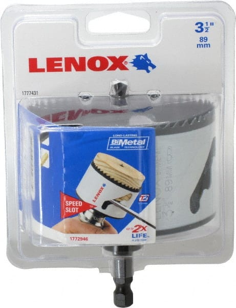 Lenox - 3-1/2" Diam, 1-1/2" Cutting Depth, Hole Saw - Bi-Metal Saw, Toothed Edge - Exact Tooling