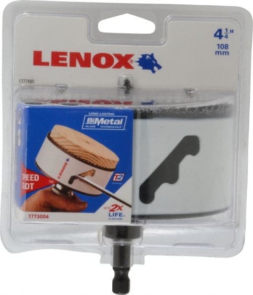 Lenox - 4-1/4" Diam, 1-1/2" Cutting Depth, Hole Saw - Bi-Metal Saw, Toothed Edge - Exact Tooling