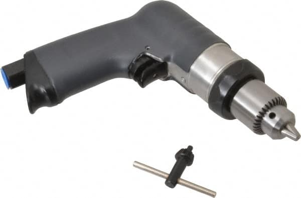 Ingersoll-Rand - 1/4" Keyed Chuck - Pistol Grip Handle, 3,000 RPM, 17 CFM, 0.4 hp, 90 psi - Exact Tooling
