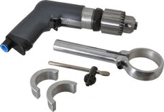 Ingersoll-Rand - 1/2" Reversible Keyed Chuck - Pistol Grip Handle, 900 RPM, 17 CFM, 0.4 hp, 90 psi - Exact Tooling