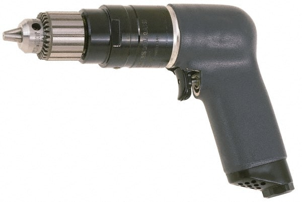 Ingersoll-Rand - 1/4" Keyed Chuck - Pistol Grip Handle, 6,000 RPM, 25 CFM, 0.75 hp, 90 psi - Exact Tooling