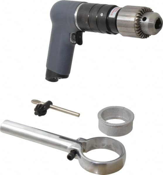 Ingersoll-Rand - 1/2" Keyed Chuck - Pistol Grip Handle, 600 RPM, 25 CFM, 0.75 hp, 90 psi - Exact Tooling