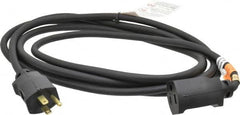 Southwire - 10', 16/3 Gauge/Conductors, Black Outdoor Extension Cord - 1 Receptacle, 13 Amps, UL SJEOW, NEMA 5-15P, 5-15R - Exact Tooling