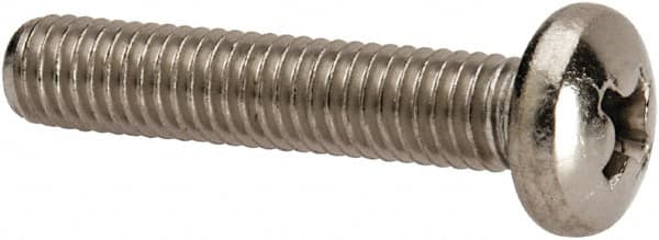 Value Collection - #10-32 UNF, 1" Length Under Head Phillips Drive Machine Screw - Pan Head, Grade 316 Stainless Steel, Uncoated, Without Washer - Exact Tooling