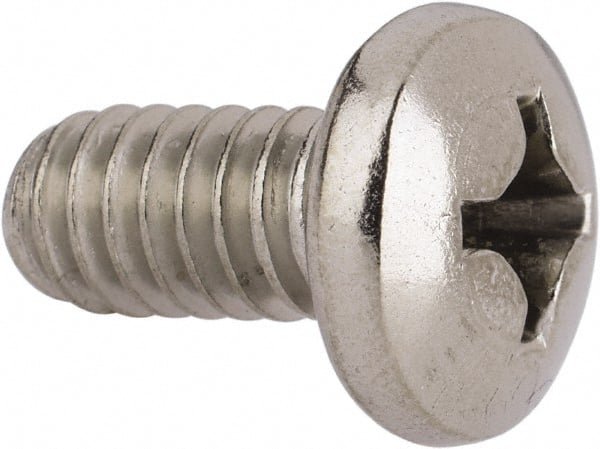 Value Collection - 1/4-20 UNC, 1/2" Length Under Head Phillips Drive Machine Screw - Pan Head, Grade 316 Stainless Steel, Uncoated, Without Washer - Exact Tooling