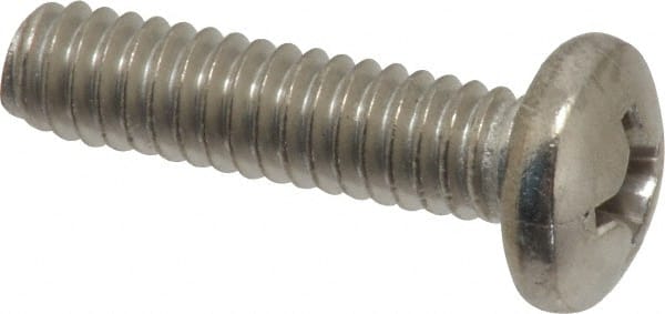 Value Collection - 1/4-20 UNC, 1" Length Under Head Phillips Drive Machine Screw - Pan Head, Grade 316 Stainless Steel, Uncoated, Without Washer - Exact Tooling